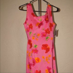 NWT Sag Harbor Pink Floral Print Cotton Dress sz 6